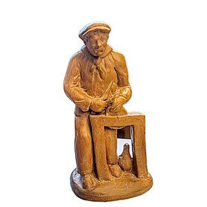 French Saint Remy DE Provence Raw Terracotta Knife Sharpener Figurine